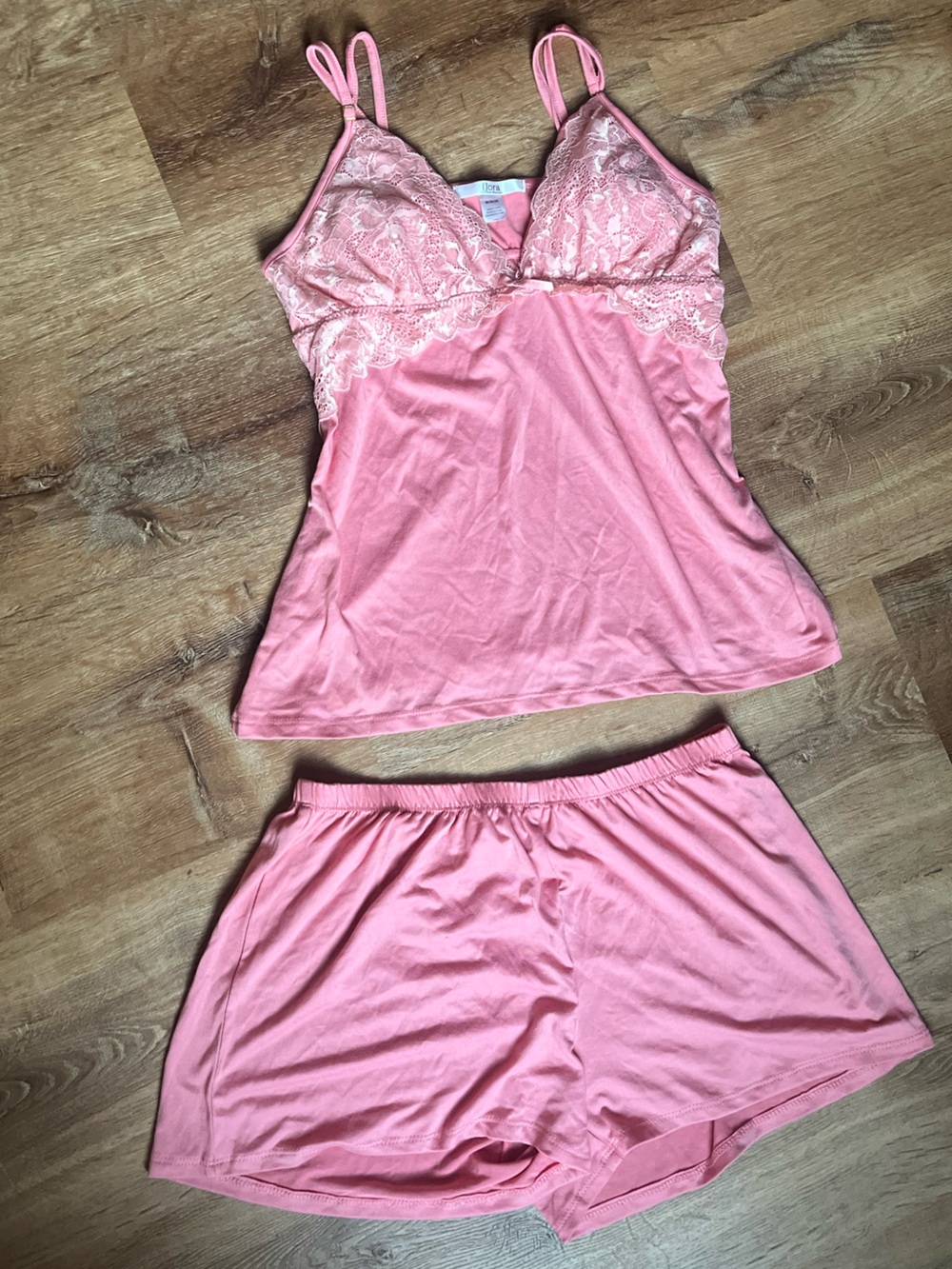 Flora Nikrooz Pink Lace-Trim Camisole & Shorts Sleep Set